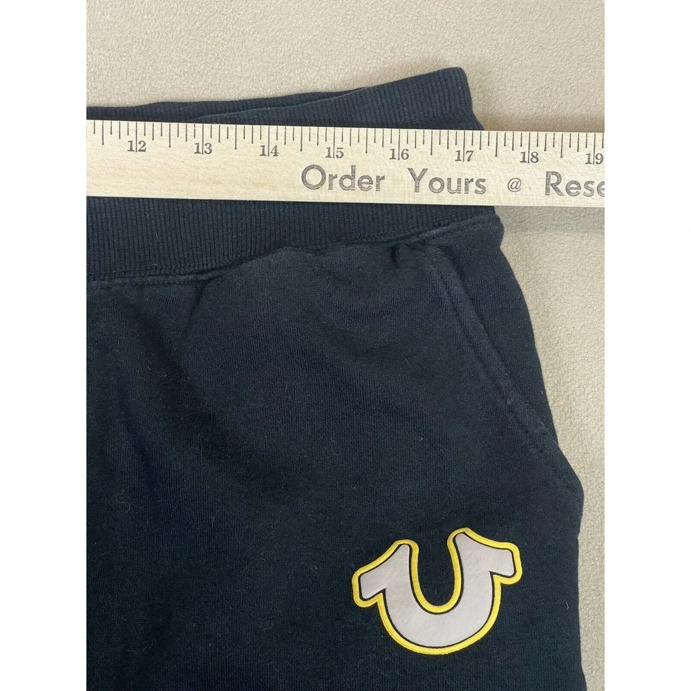 Tru Religion Sweatpants Men Large Black HS Puff Jogger Tapered Gym Workout Adult